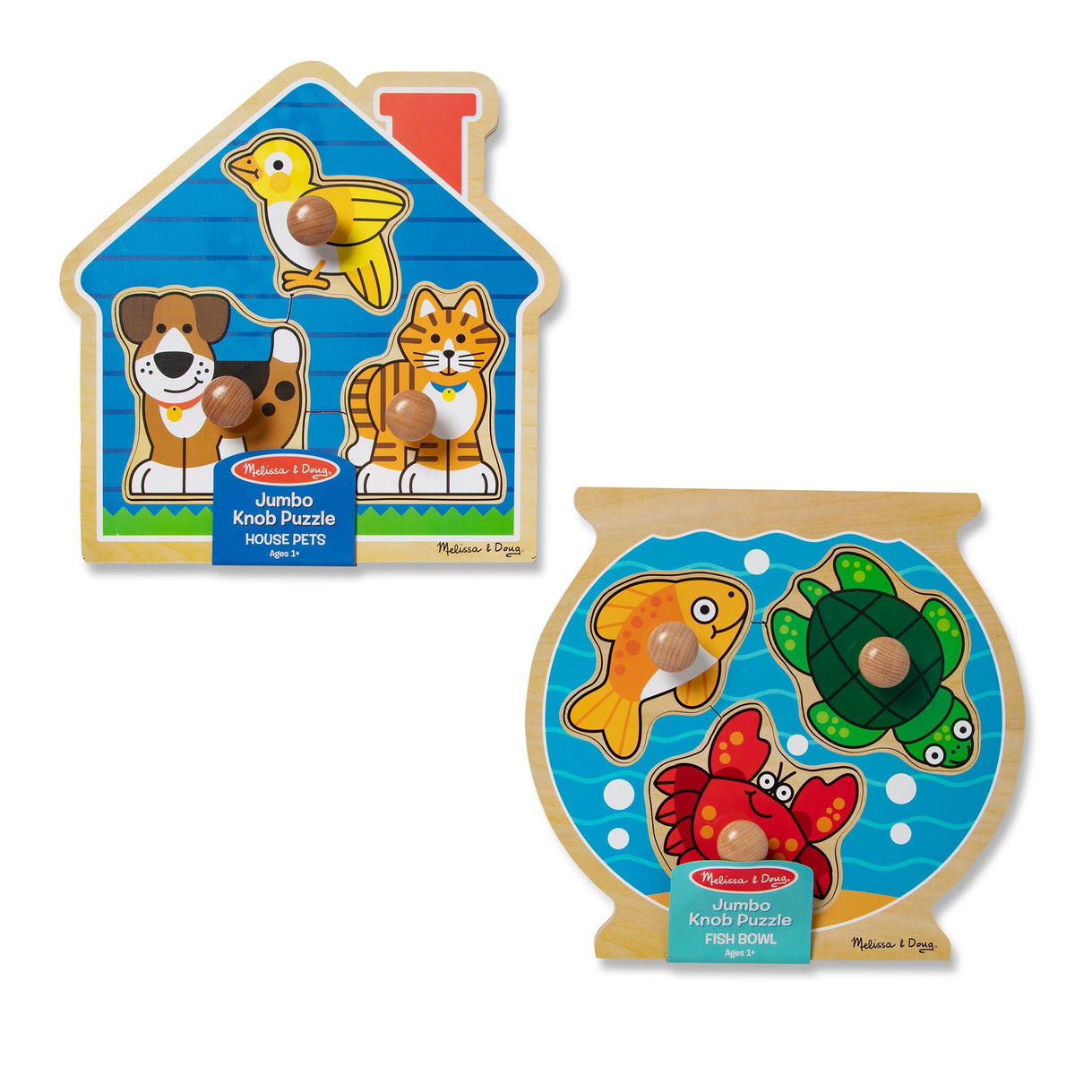 Wooden Jumbo Peg Puzzle 2-Pack: Fish Bowl, House Pets product image 3