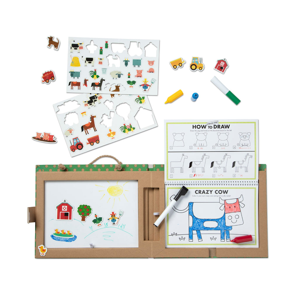 Natural Play: Play, Draw, Create Reusable Drawing & Magnet Kit – Farm product image 1