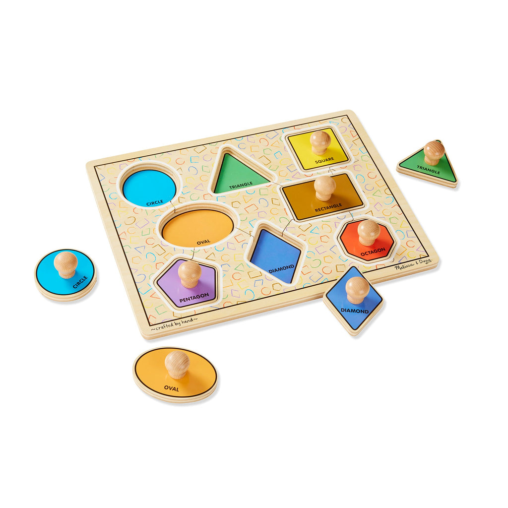Geometric Shapes Deluxe Jumbo Peg Puzzle - 8 Pieces product image 1