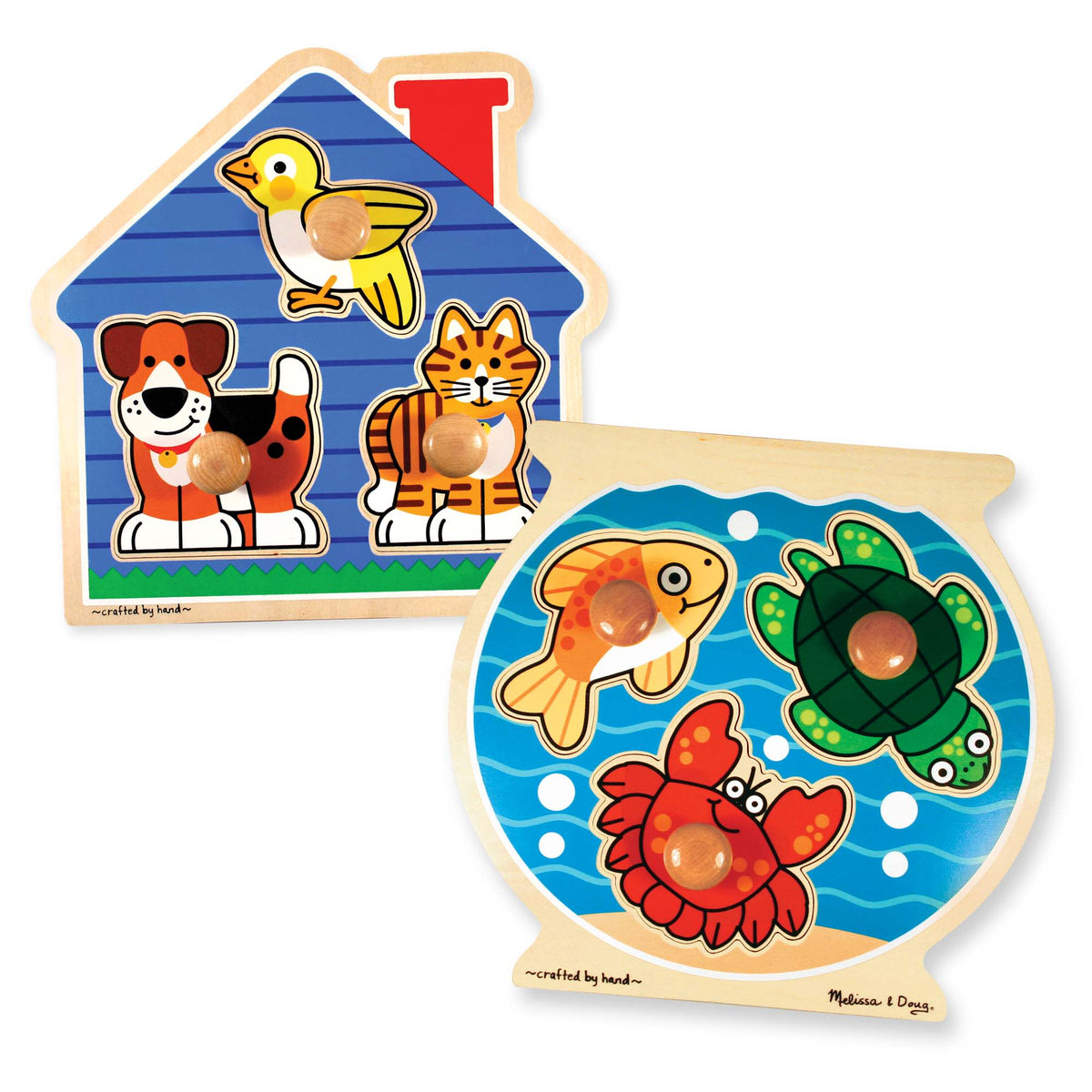 Wooden Jumbo Peg Puzzle 2-Pack: Fish Bowl, House Pets product image 1