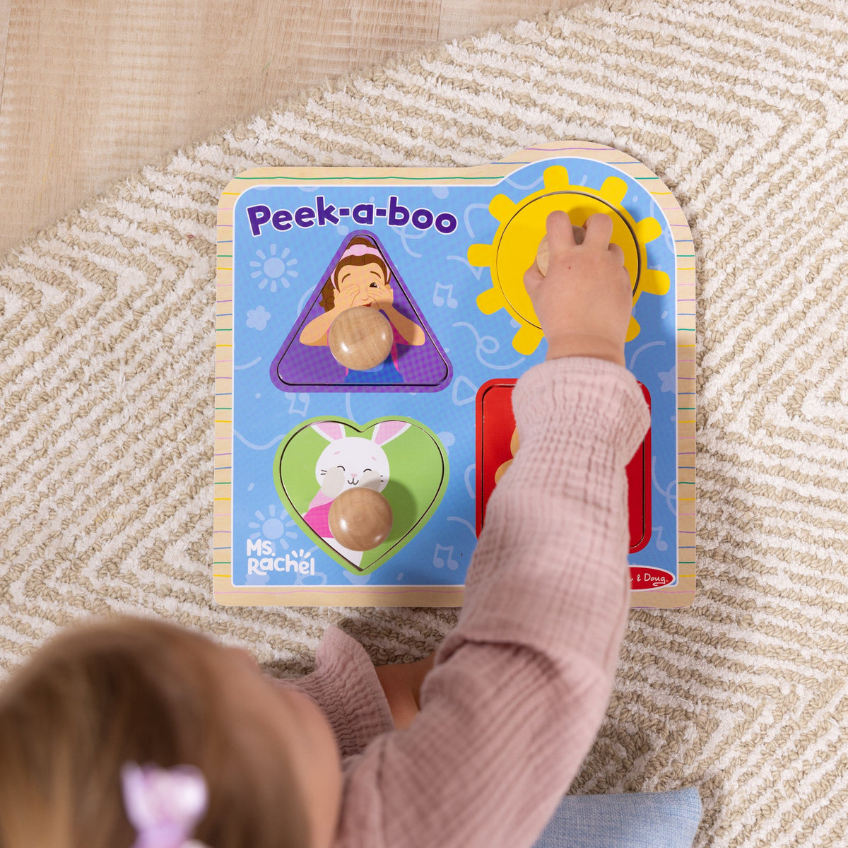 Ms. Rachel™ Wooden Peek-a-Boo Jumbo Peg Puzzle – 4 Pieces product image 5