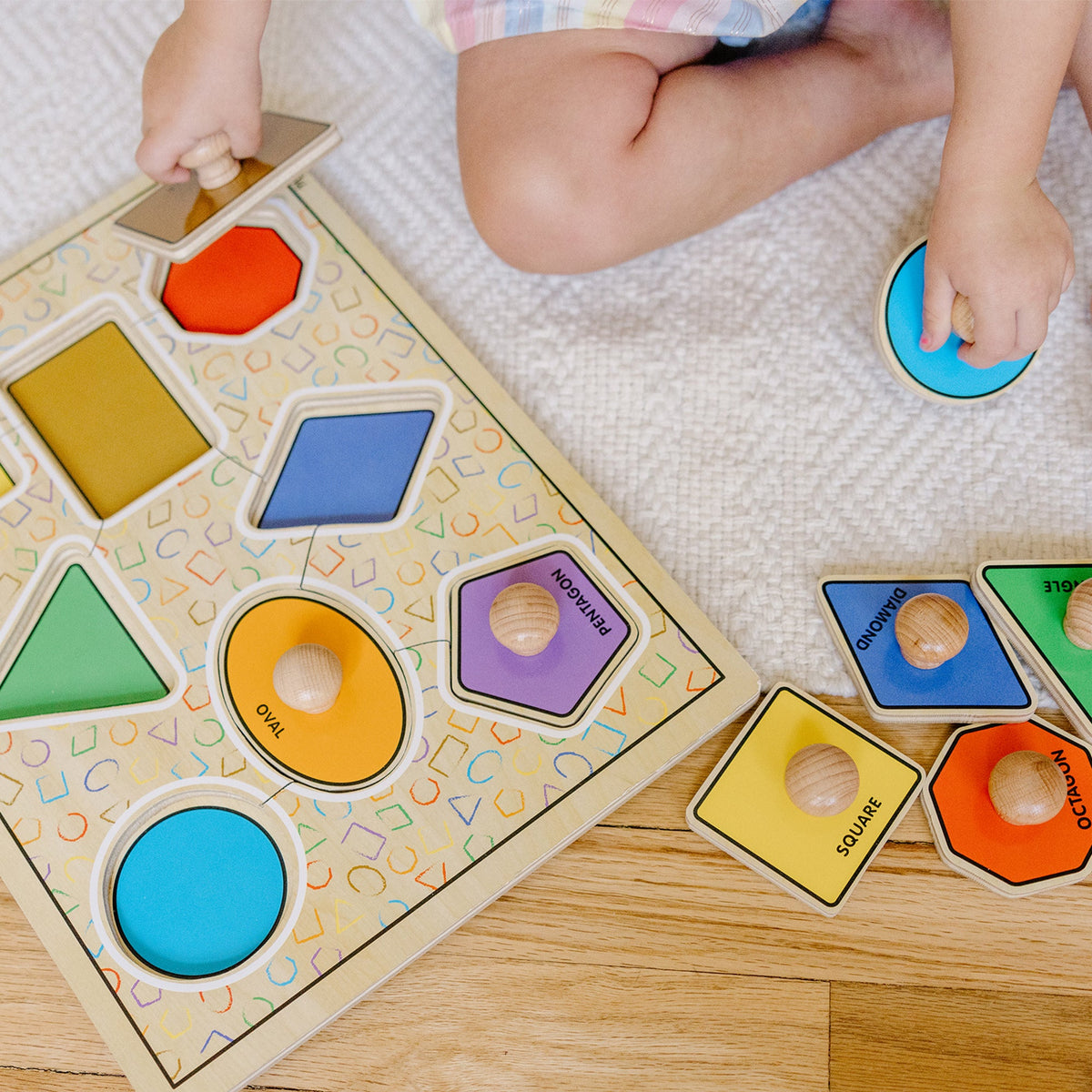 Geometric Shapes Deluxe Jumbo Peg Puzzle - 8 Pieces product image 2