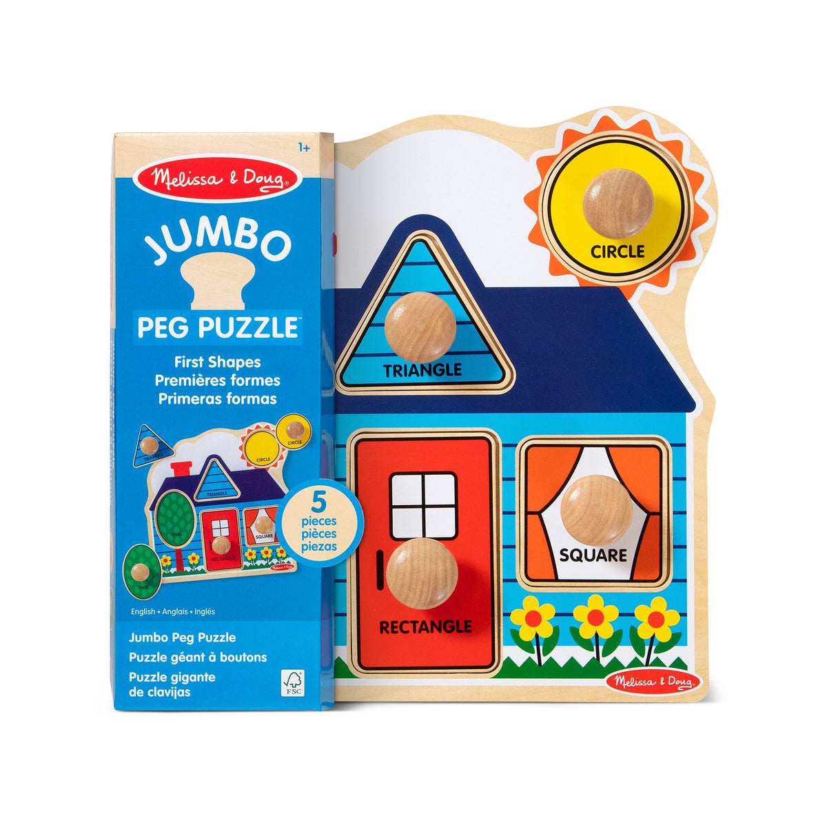 First Shapes Jumbo Peg Puzzle - 5 Pieces product image 3