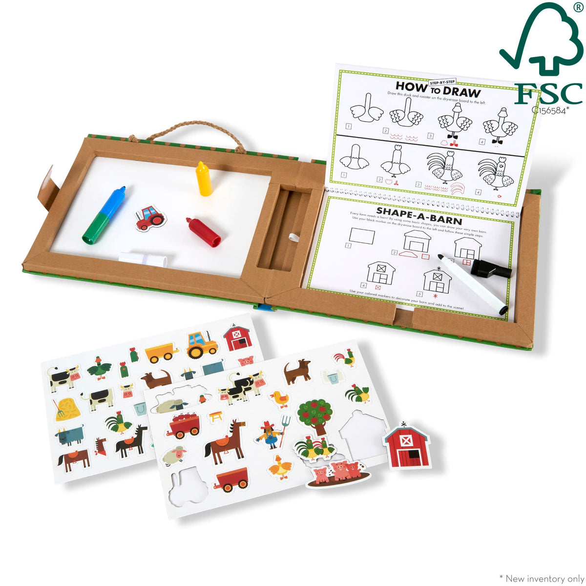 Natural Play: Play, Draw, Create Reusable Drawing & Magnet Kit – Farm product image 3