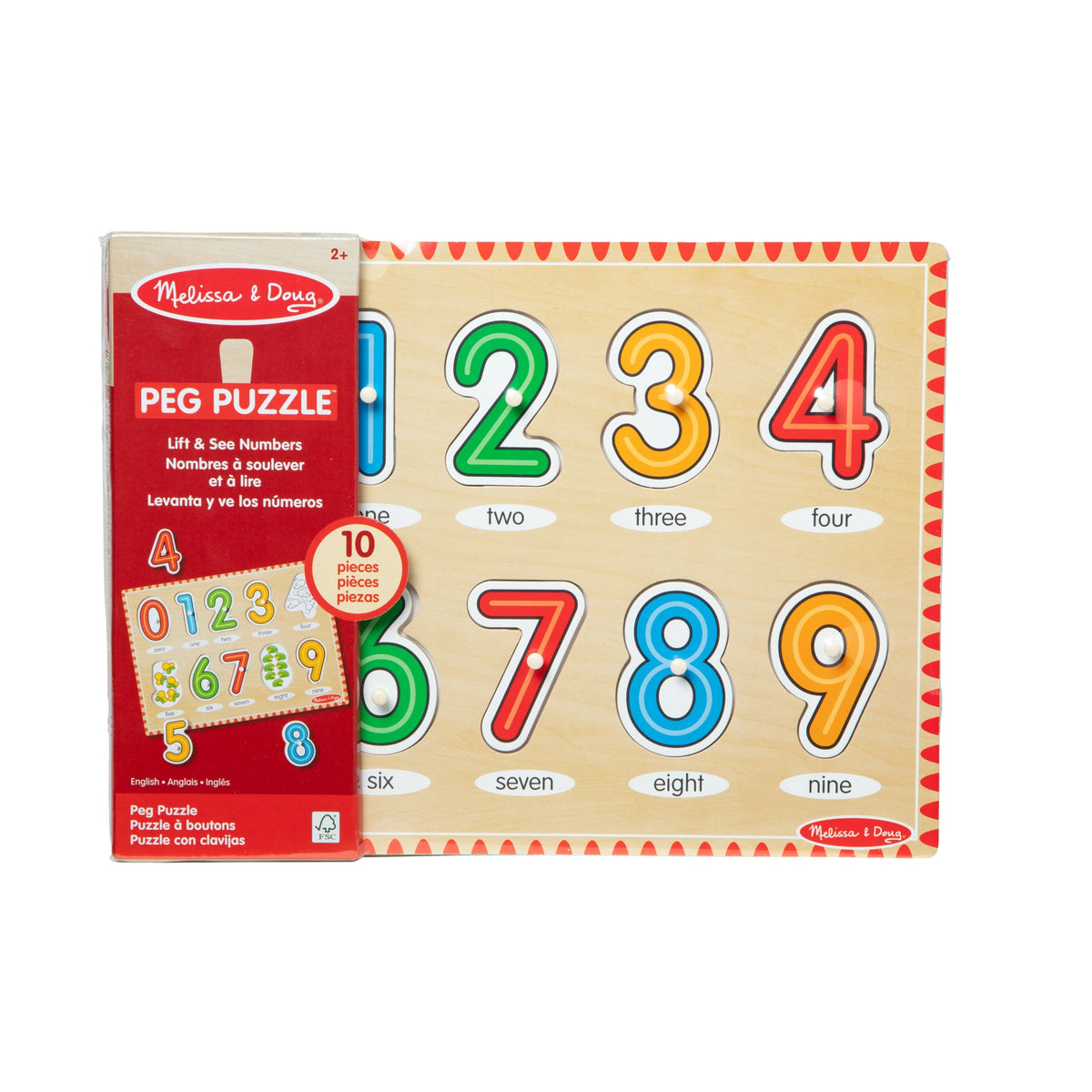 Lift & See Numbers Peg Puzzle - 10 Pieces product image 3