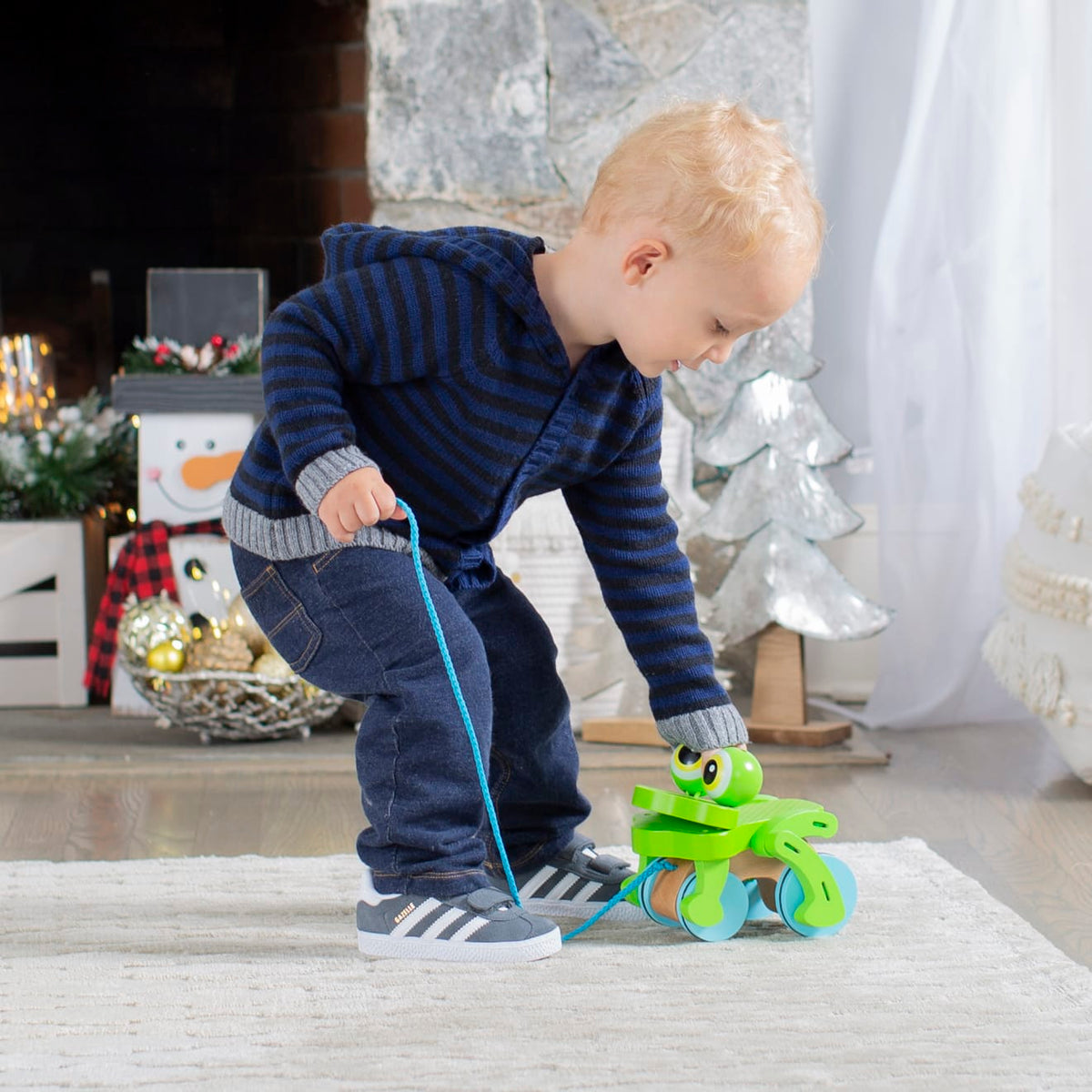 First Play Frolicking Frog Wooden Pull Toy product image 2