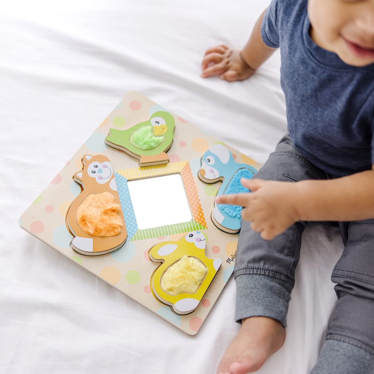 First Play Wooden Touch and Feel Puzzle Peek-a-Boo Pets With Mirror product image 2