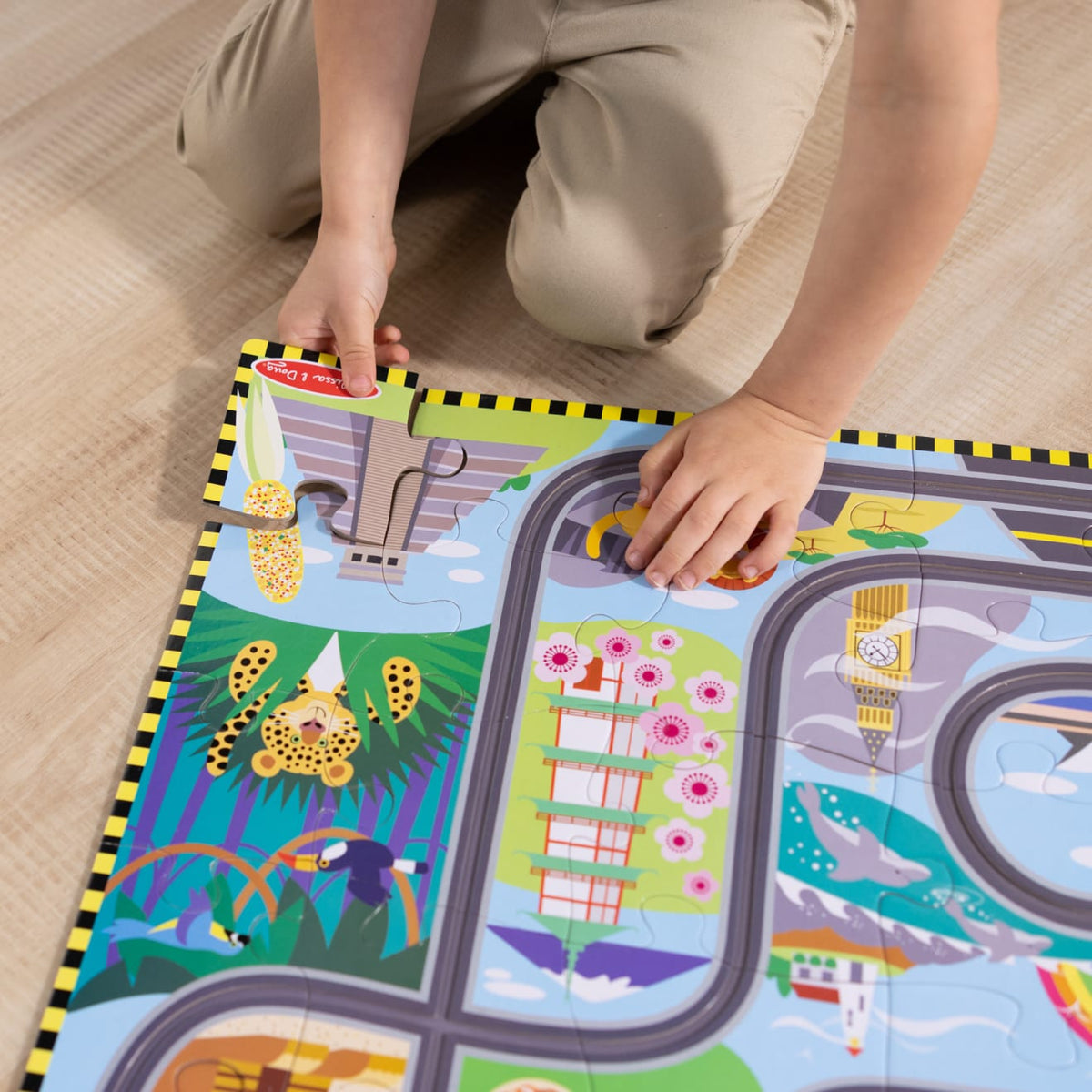Race Around the World Tracks Floor Puzzle - 48 Pieces product image 5