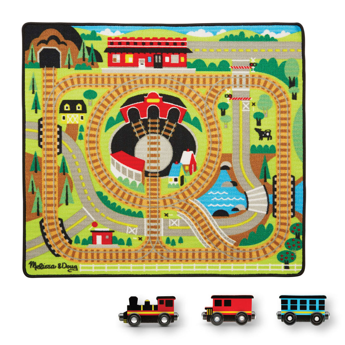 Round the Rails Train Rug product image 1