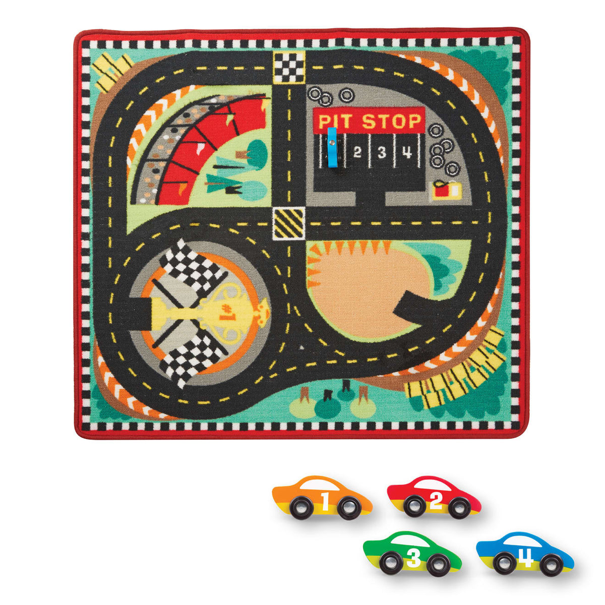 Round the Speedway Race Track Rug & Car Set product image 1