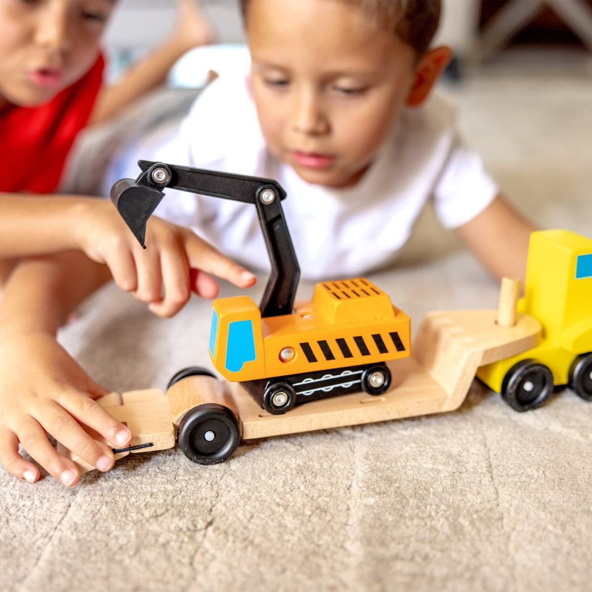 Trailer & Excavator Wooden Vehicles Play Set product image 2