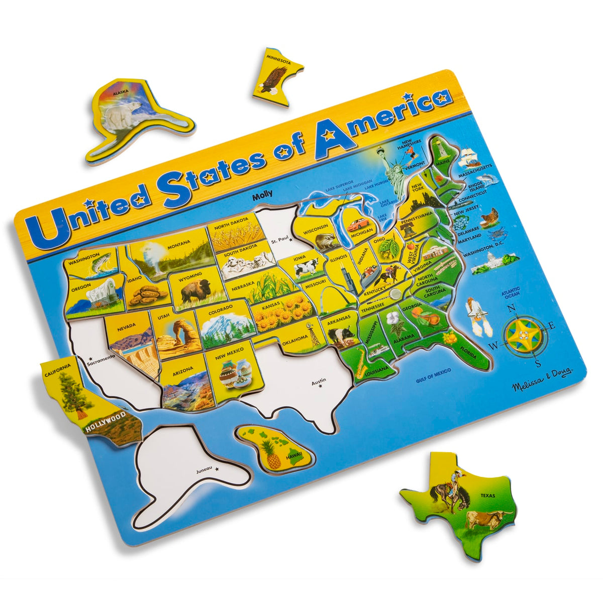 U.S.A. Map Wooden Puzzle product image 1