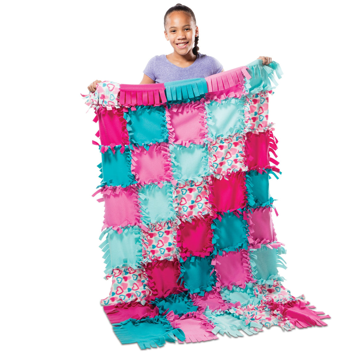 Created by Me!™ Heart Fleece Blanket No-Sew Craft Kit product image 3