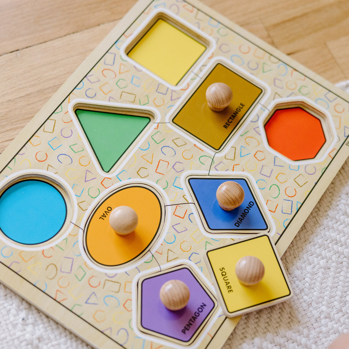 Geometric Shapes Deluxe Jumbo Peg Puzzle - 8 Pieces product image 9