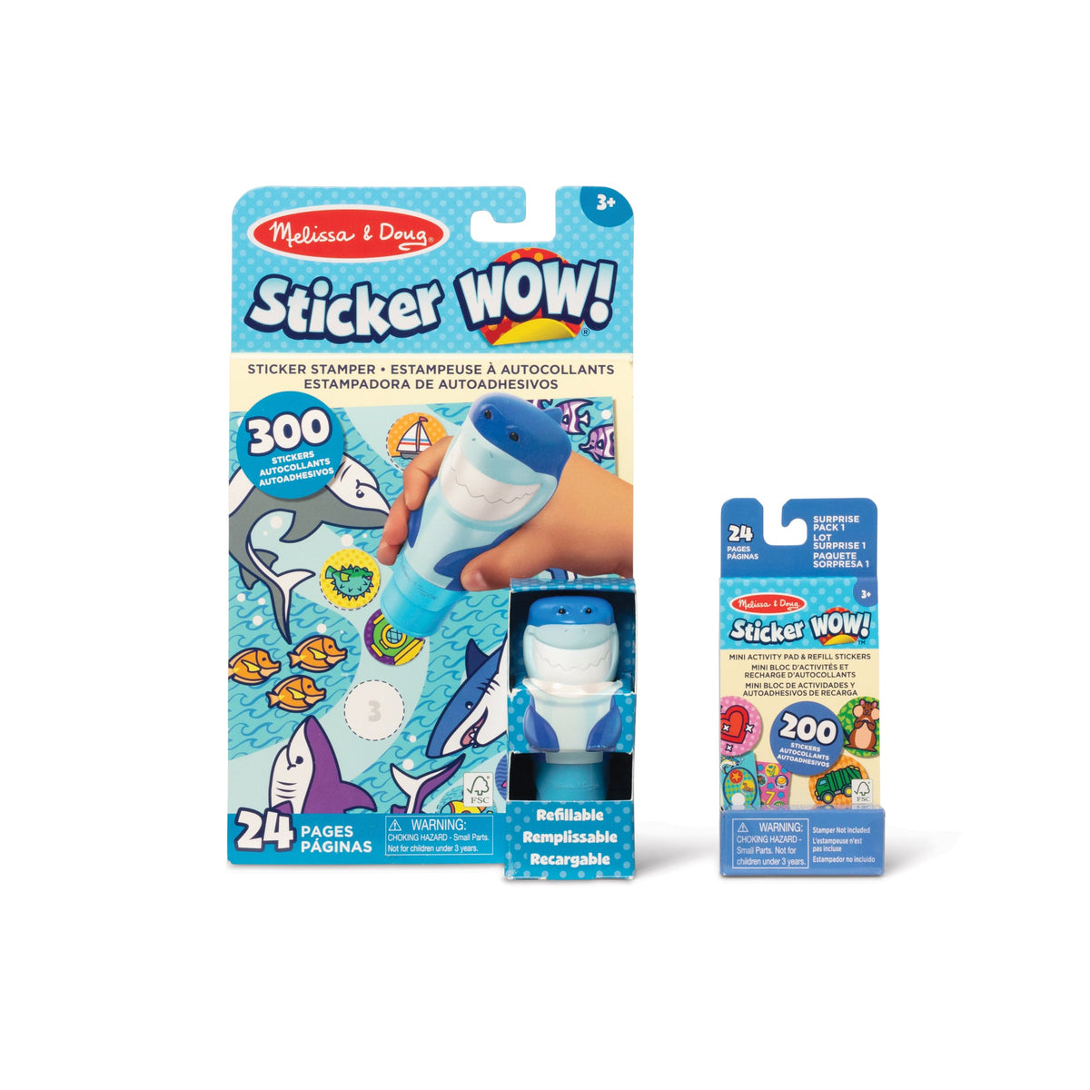 Sticker WOW!™ Shark Bundle: Activity Pad & Sticker Stamper + Mini Activity Pad and 200 Refill Stickers product image 1